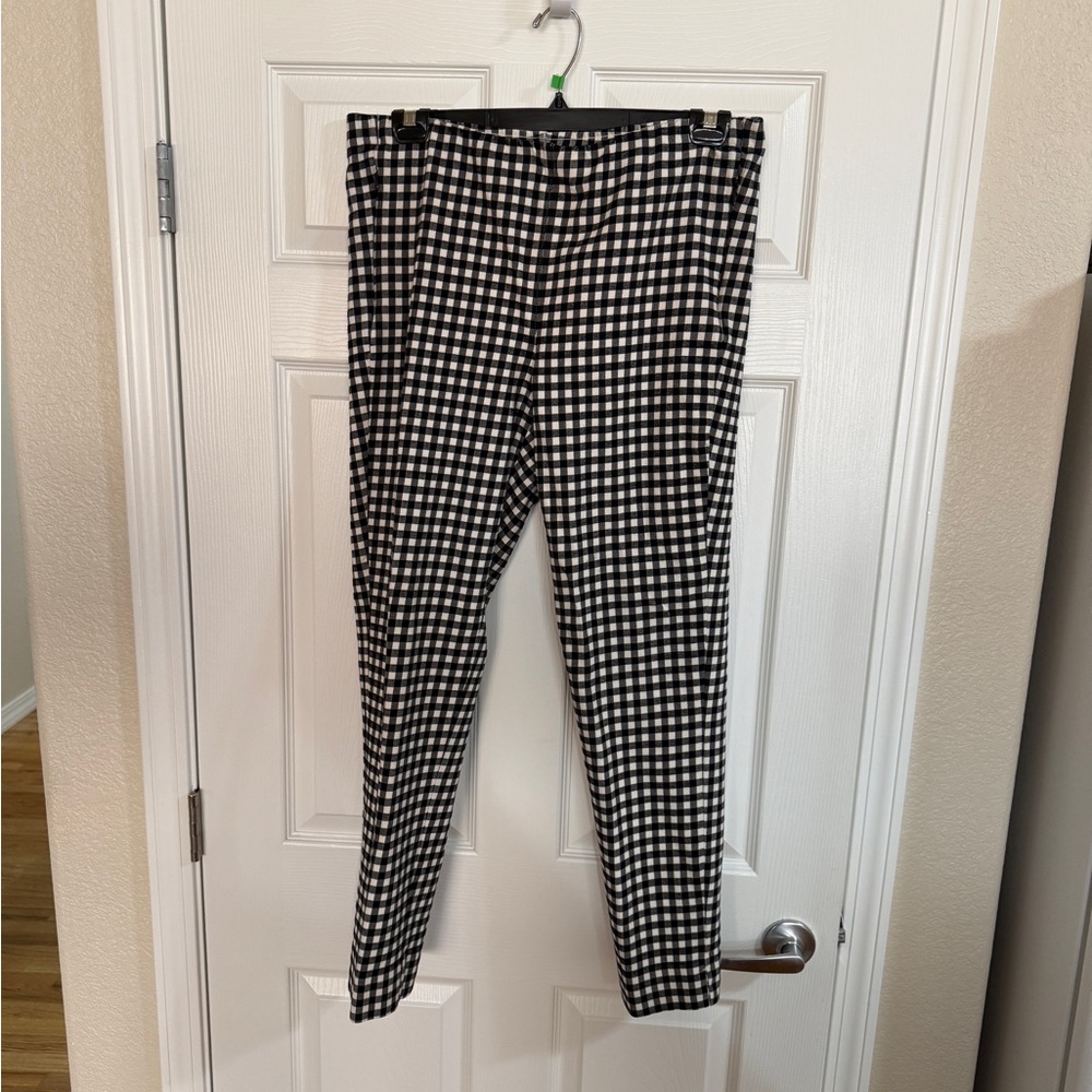 J. Jill Black and White Checkered Cotton Pants